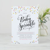 BABY SPRINKLES CONFETTI INVITATIE KAART (Staand voorkant)