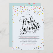 BABY SPRINKLES CONFETTI INVITATIE KAART (Voorkant / Achterkant)