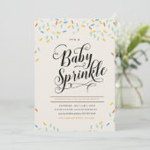 BABY SPRINKLES CONFETTI INVITATIE KAART (Staand voorkant)