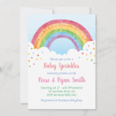 Baby Sprinkles Pastel Rainbow Baby shower Invitati Kaart (Voorkant)