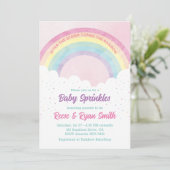 Baby Sprinkles Pastel Regenboog Baby Shower Kaart (Staand voorkant)