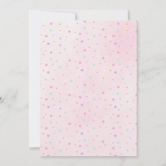 Baby Sprinkles Pastel Regenboog Baby Shower Kaart (Achterkant)