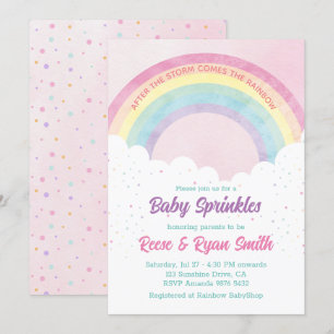 Baby Sprinkles Pastel Regenboog Baby shower Kaart