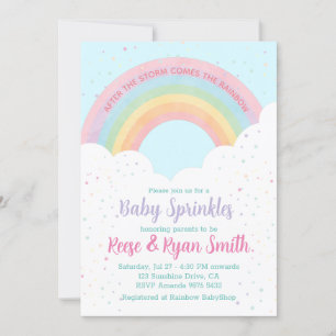 Baby Sprinkles Pastel Regenboog Baby shower Kaart