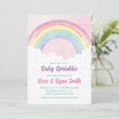 Baby Sprinkles Pastel Regenboog Baby shower Kaart (Staand voorkant)
