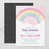 Baby Sprinkles Pastel Regenboog Baby shower Kaart (Voorkant / Achterkant)