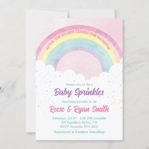 Baby Sprinkles Pastel Regenboog Baby shower Kaart