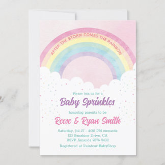 Baby Sprinkles Pastel Regenboog Baby shower Kaart