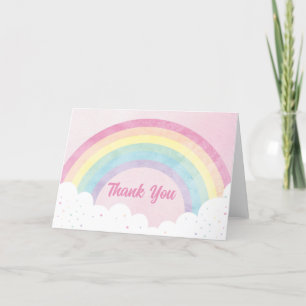 Baby Sprinkles Pastel Regenboog Dank u kaart