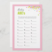 Baby-sprint/Baby shower-ABC-spel - Roze (Voorkant / Achterkant)