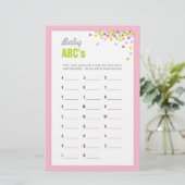 Baby-sprint/Baby shower-ABC-spel - Roze (Staand voorkant)
