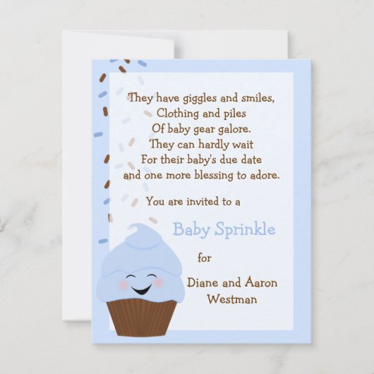 Baby sprint in Blues Invitation Kaart (Voorkant)