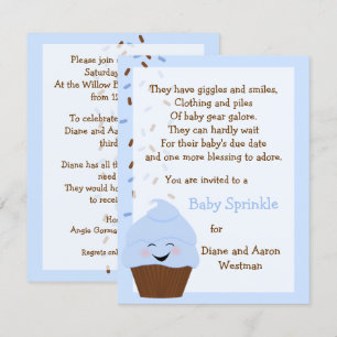 Baby sprint in Blues Invitation Kaart