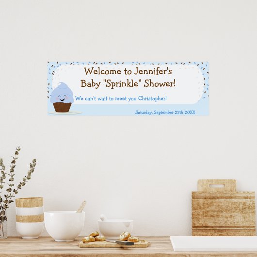 Baby sprintbanner in vervagen poster (Keuken)