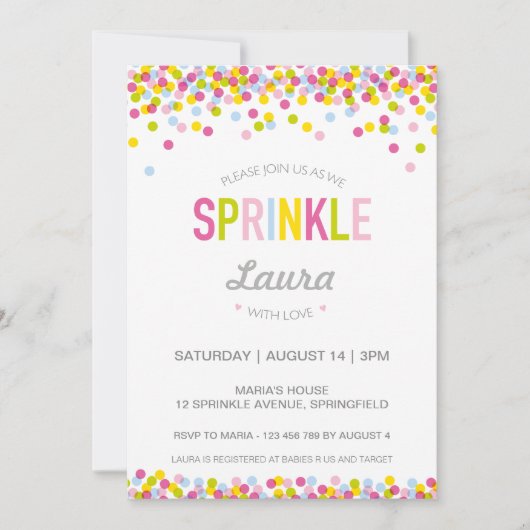 Baby-sprintopening, heldere kleuren kaart (Voorkant)