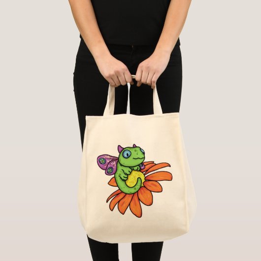Baby sproeier en zonnebloem door Carrie Michael Tote Bag (Voorkant (product))