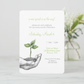 Baby Sprout Shower Uitnodiging (Staand voorkant)