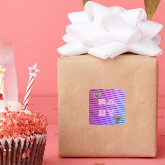 BABY SQUARE STICKER (Feest)