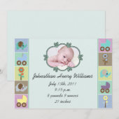 Baby Squares Baby Aankondiging (Voorkant / Achterkant)