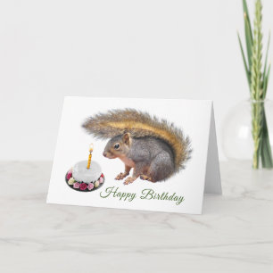 Baby Squirrel Birthday Card Kaart