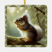 Baby Squirrel Wildlife Portret Aangepast Keramisch Ornament (Voorkant)
