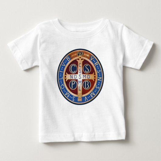 Baby St. Benedict Exorcism Medal T-Shirt (Voorkant)
