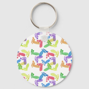 Baby Stappen, Baby, Baby voetafdrukken in kleuren Sleutelhanger
