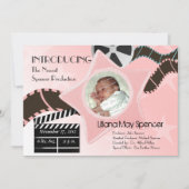 Baby Star is Born Roze Geboorteaankondiging Aankondiging (Voorkant)