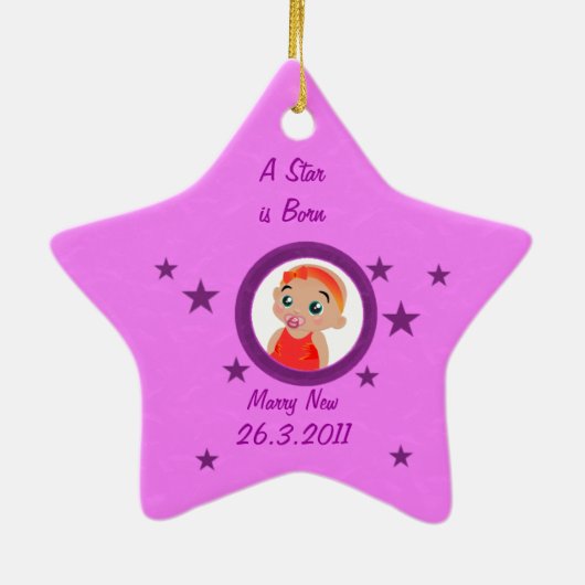 Baby Star Ornaments Keramisch Ornament (Achterkant)