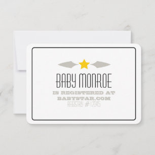 BABY STAR REGISTRY CARD-BABY SHOWER KAART