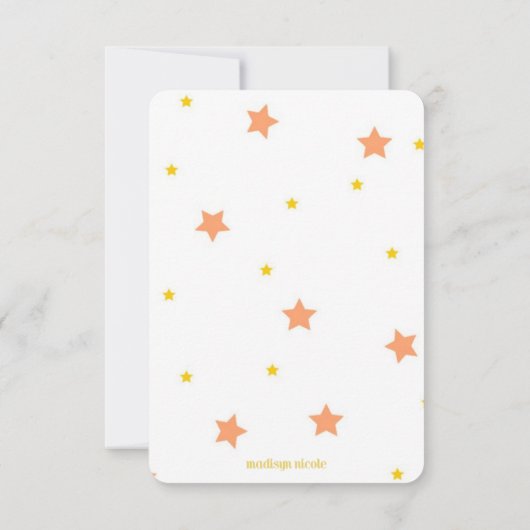 BABY STAR REGISTRY CARD-BABY SHOWER KAART (Achterkant)