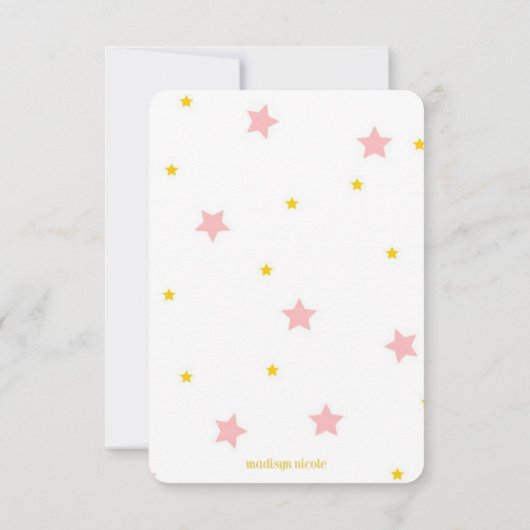 BABY STAR REGISTRY CARD-BABY SHOWER KAART (Achterkant)