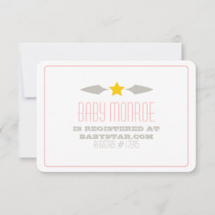 BABY STAR REGISTRY CARD-BABY SHOWER KAART