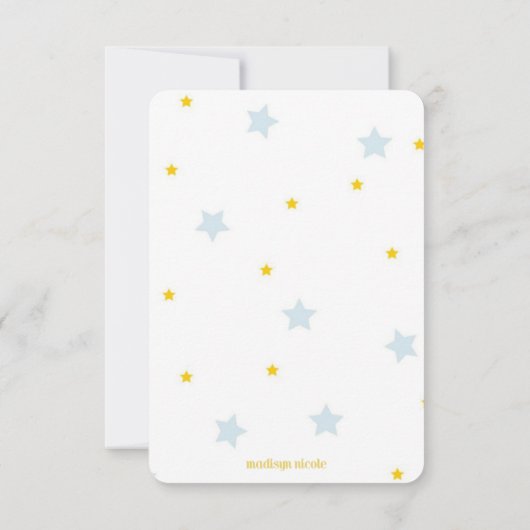 BABY STAR REGISTRY CARD-BABY SHOWER RSVP KAARTJE (Achterkant)