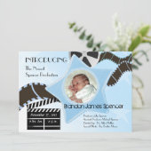 Baby Star wordt blauw geboren Aankondiging (Staand voorkant)