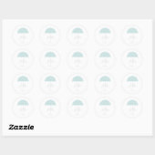 Baby Stars Brolly Baby shower Invitation Ronde Sticker (Vel)