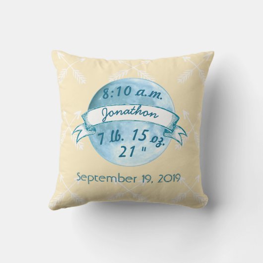 Baby Stat Love You to Moon Arrow Pattern Kussen (Achterkant)