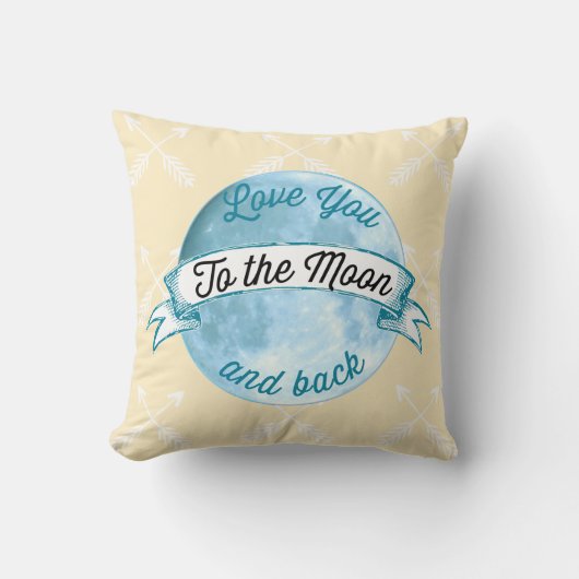 Baby Stat Love You to Moon Arrow Pattern Kussen (Voorkant)
