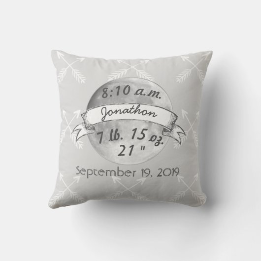 Baby Stat Love You to Moon Arrow Pattern Kussen (Achterkant)