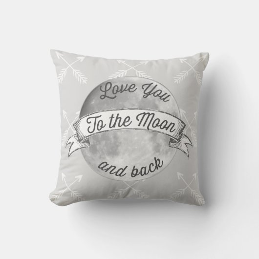 Baby Stat Love You to Moon Arrow Pattern Kussen (Voorkant)