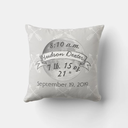 Baby Stat Love You to Moon Arrow Pattern Kussen (Achterkant)