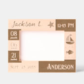 Baby Statistics Zee Sail Boat Gegraveerde Lijstjes (Voorkant)