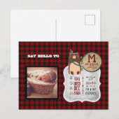 BABY STATISTIEKEN FOTO AANKONDIGING Buffalo Plaid  Briefkaart (Voorkant / Achterkant)