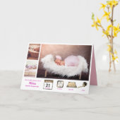 Baby STATISTIEKEN MEISJES GEBOORTE AANKONDIGING FO (Gele Bloem)