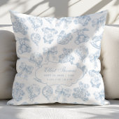 Baby Stats Blue Toile Nursery Kussen
