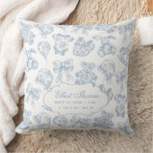 Baby Stats Blue Toile Nursery Kussen (Deken)