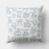 Baby Stats Blue Toile Nursery Kussen (Achterkant)