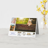 Baby STATS BOY's BIRTH ANNOUNCEMENT FOTO COLLAGE Kaart (Gele Bloem)