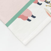 Baby Stats Cute Pink Llama's and Green Cactus Baby Fleece Deken (Hoek)