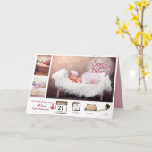 BABY STATS ICONS + FOTOS Aankondiging Meisje (Gele Bloem)